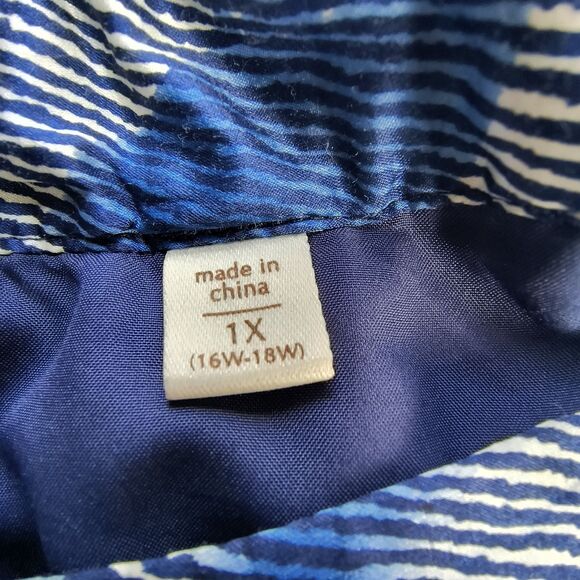 Coldwater Creek Skirt Womens Plus 1X Blue Geometric Embroidery Midi Cottage Boho - Picture 13 of 15